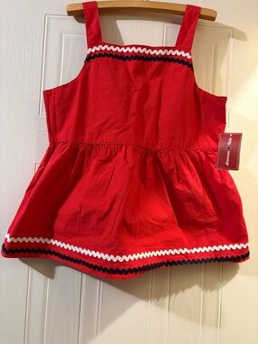 Gymboree Red Tank Top with White and Navy Trim